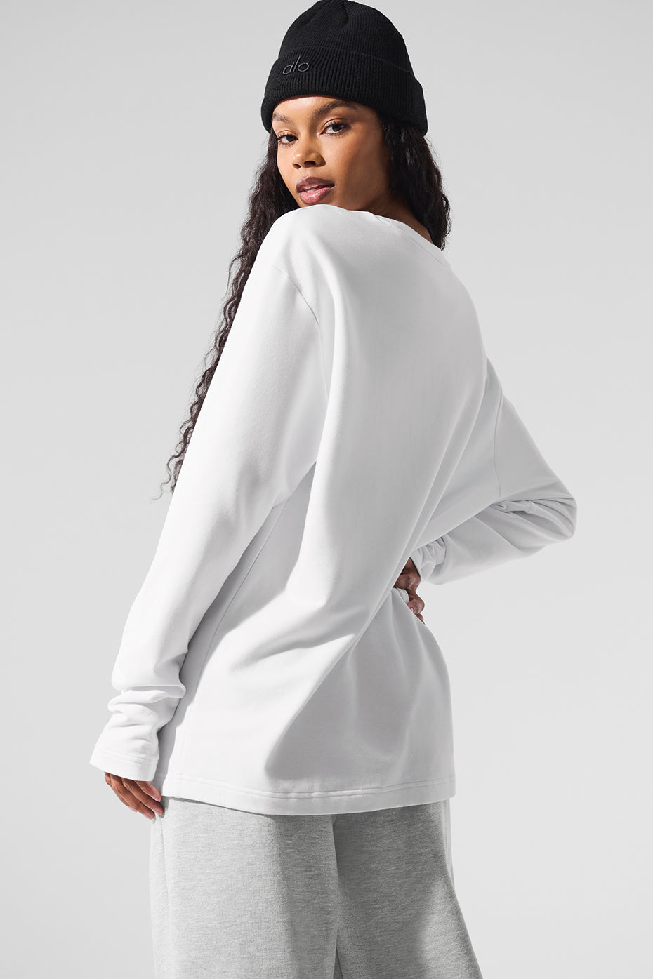 Double Take Long Sleeve Crew - White