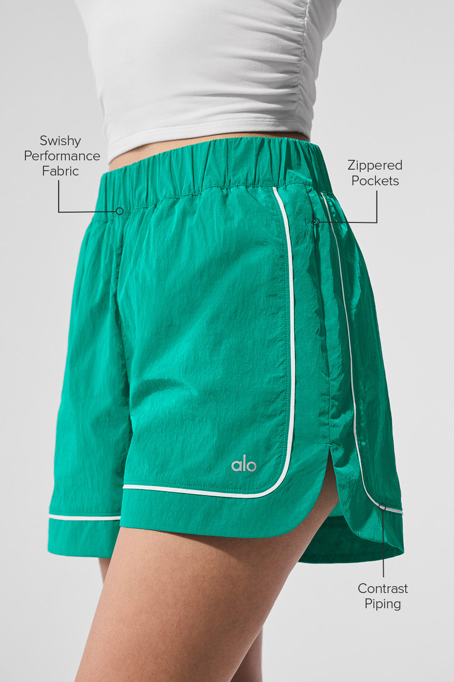 Motivate Track Short - Spruce Green/White